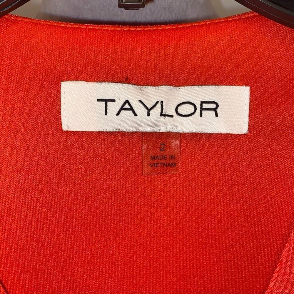Taylor Women's Zip-Front Belted Wide-Leg Orange Jumpsuit Size 2 - Picture 10 of 11